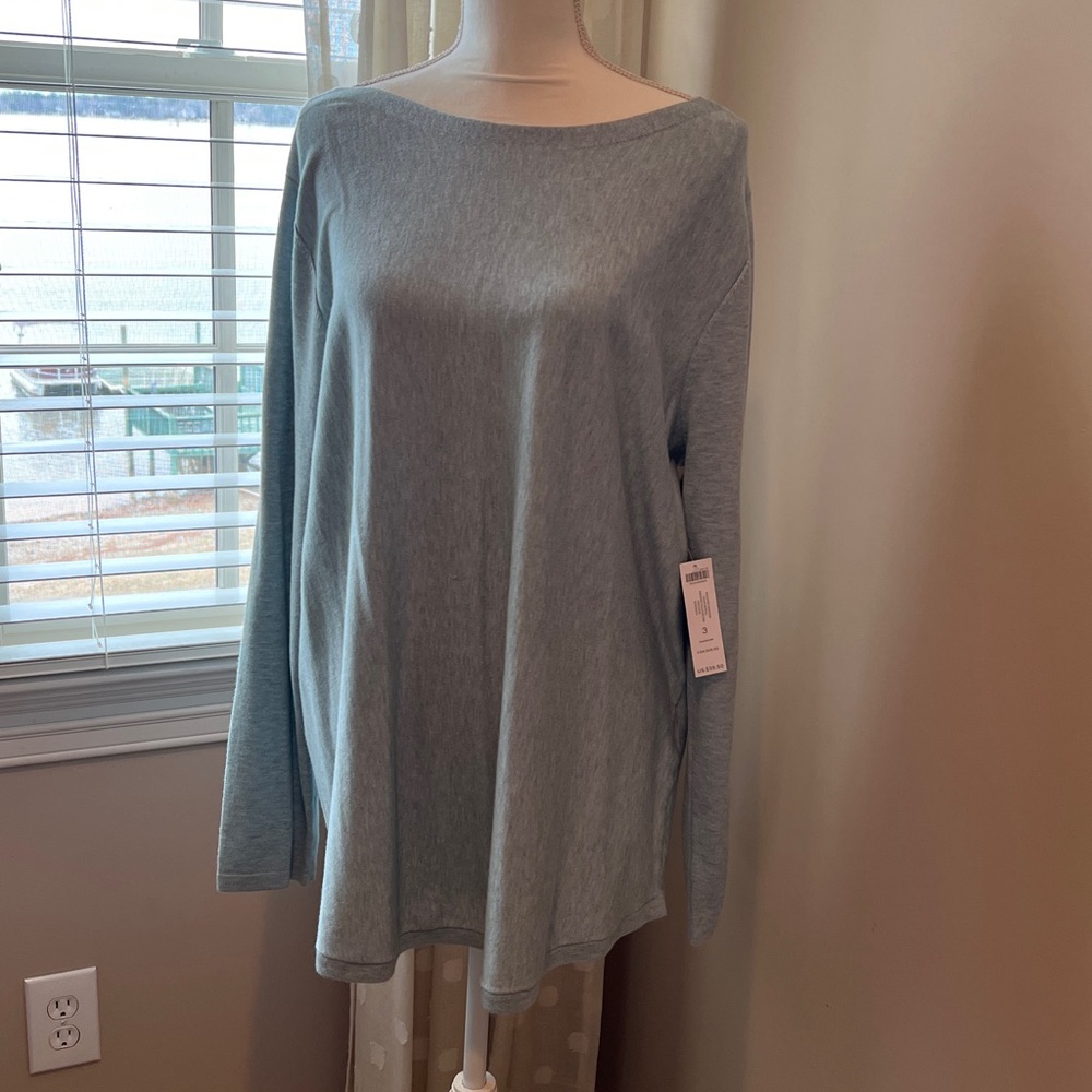 Chico's Iced Sage Long Sleeve Lightweight Sweater